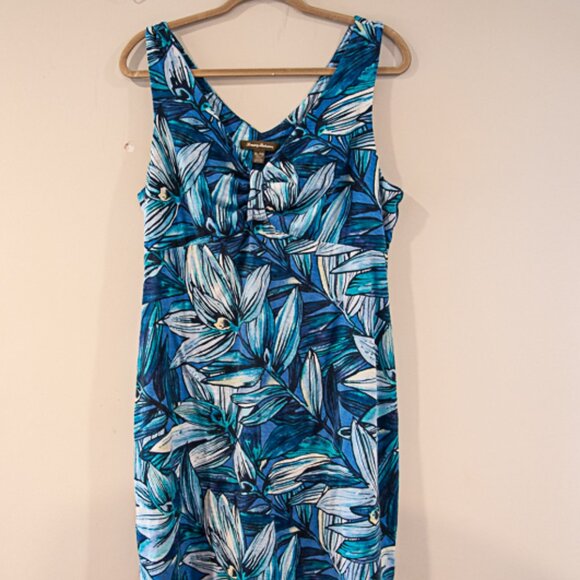 Tommy Bahama Dresses & Skirts - Tommy Bahama Blue and Teal Tropical Print Dress  Above knee size XL